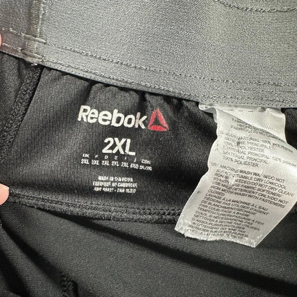 Reebok Track Pants Mens XXL 2XL Black Straight Speed Wick Athletic‎ Basketball